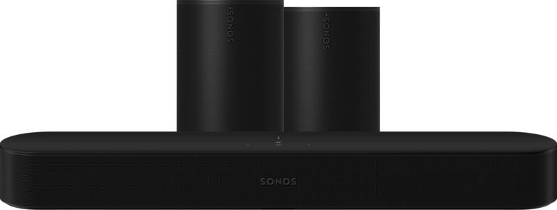 Sonos Beam Gen2 Zwart + 2x Era 100 Zwart